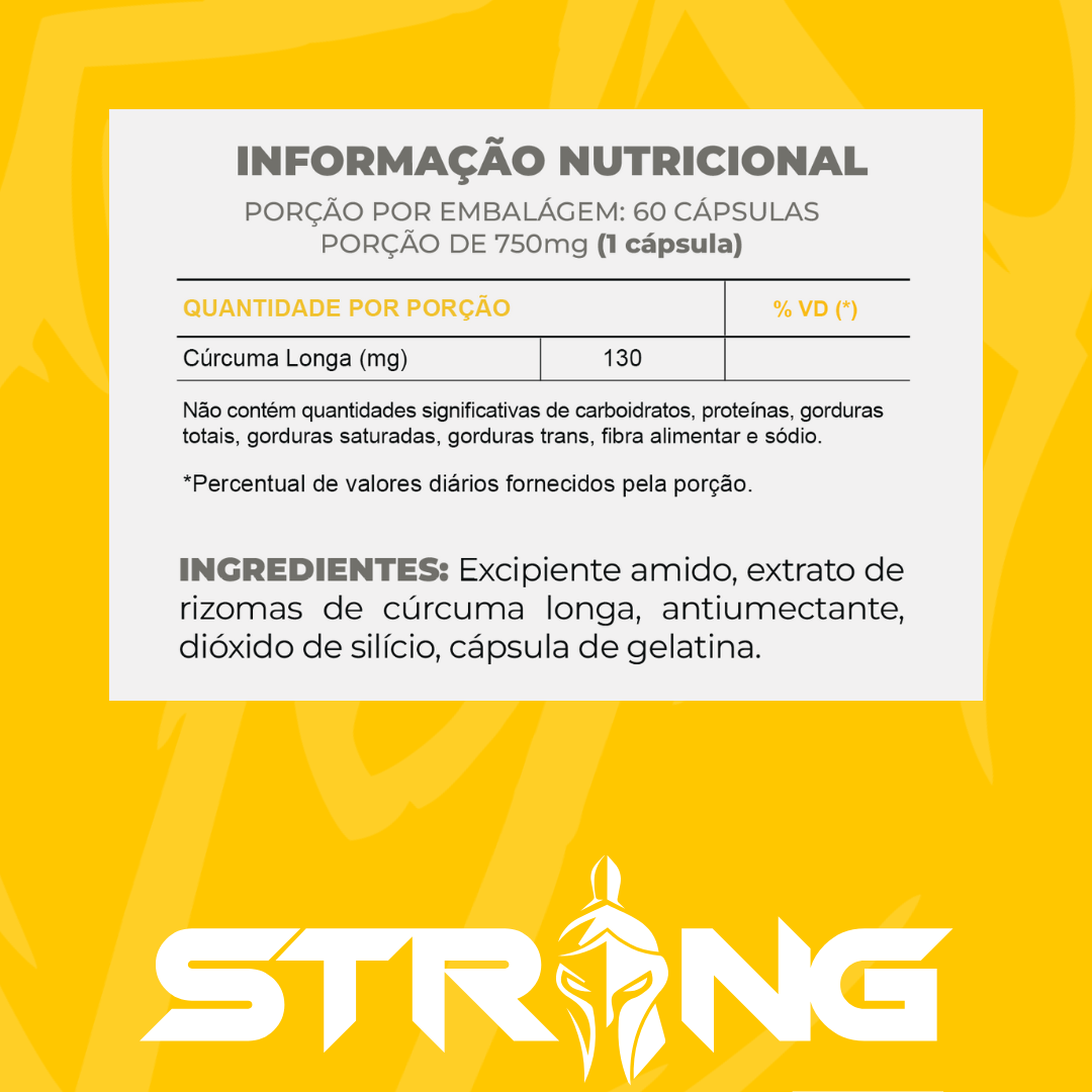 Cúrcuma Longa 60 Cápsulas - Antioxidante e Anti-inflamatório Natural