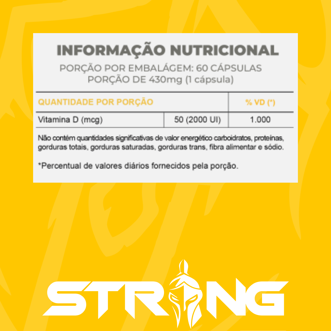 Vitamina D 1000 UI 60 Cápsulas - Imunidade, Saúde Óssea e Muscular