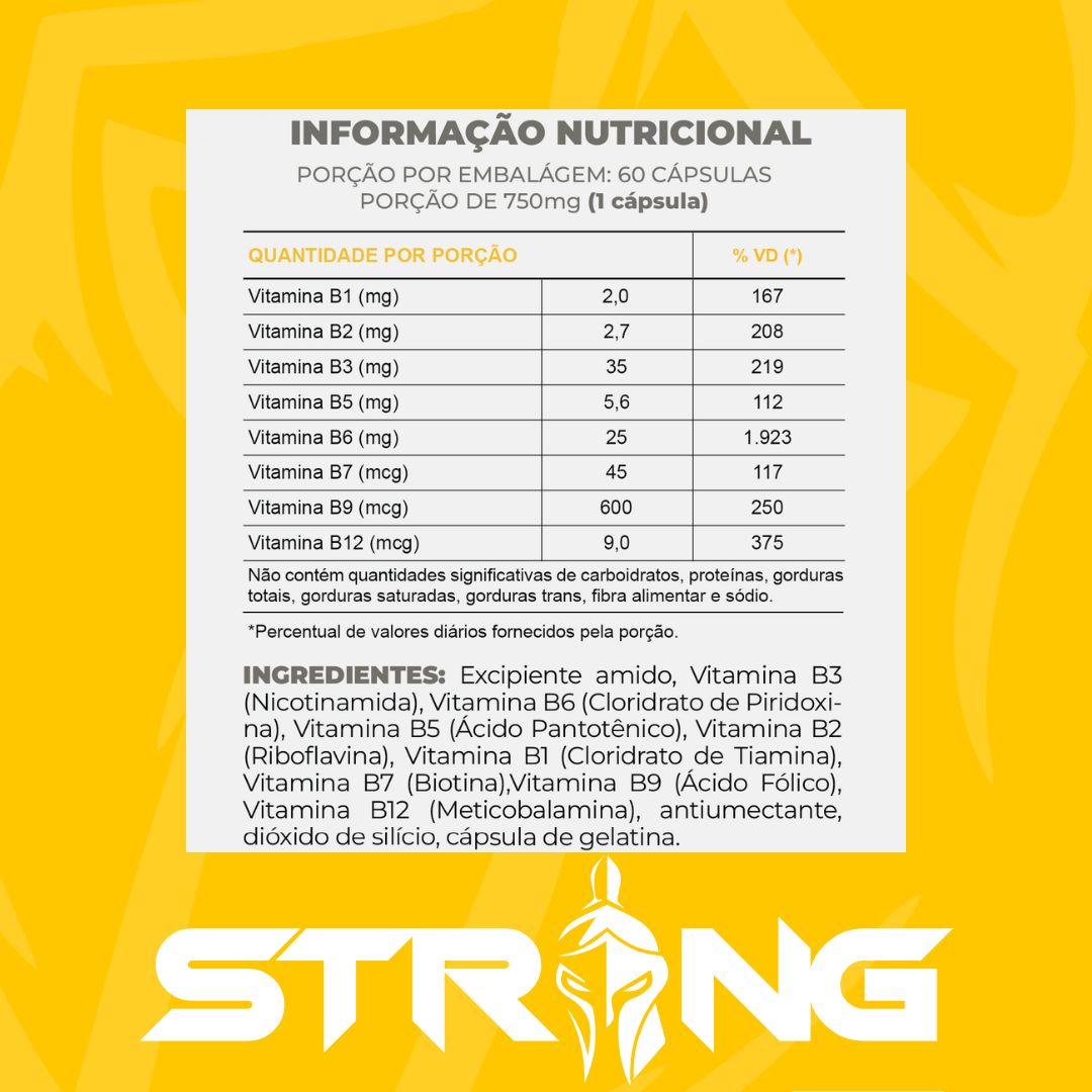 Complexo B 60 Cápsulas - Energia, Imunidade e Saúde