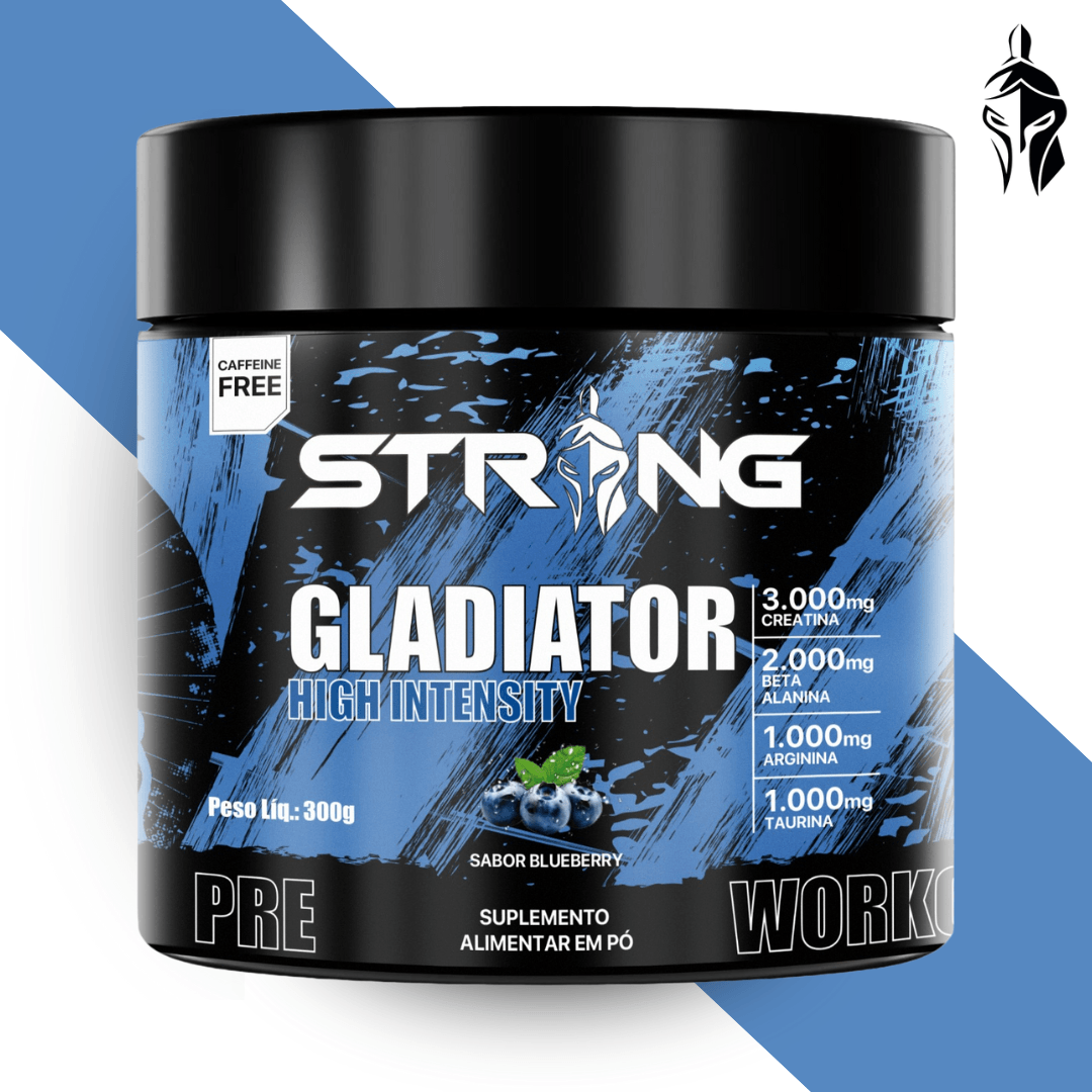 Gladiator Pré-Workout 300g - Pré-Treino Sem Cafeína - Strong