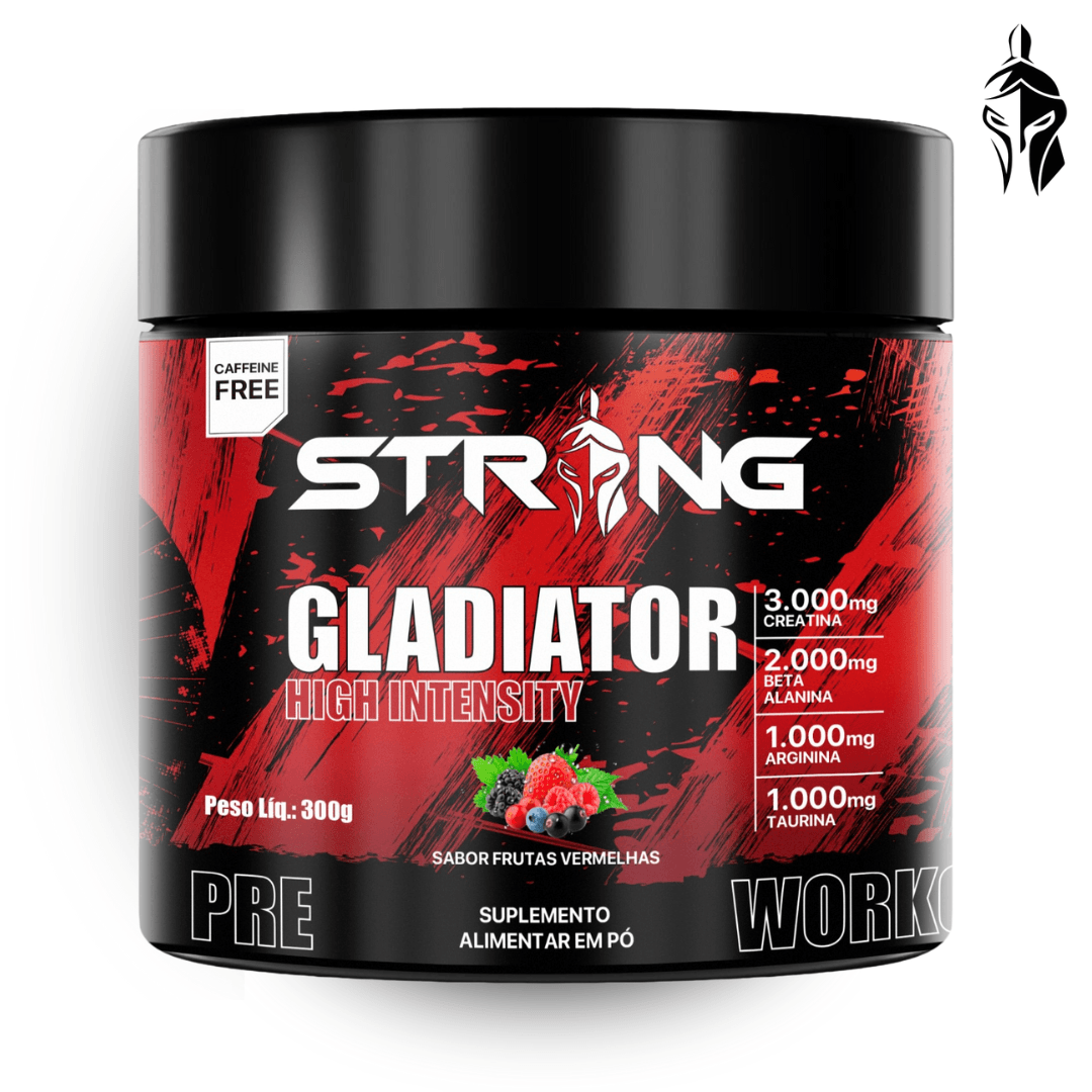 Gladiator Pré-Workout 300g - Pré-Treino Sem Cafeína - Strong