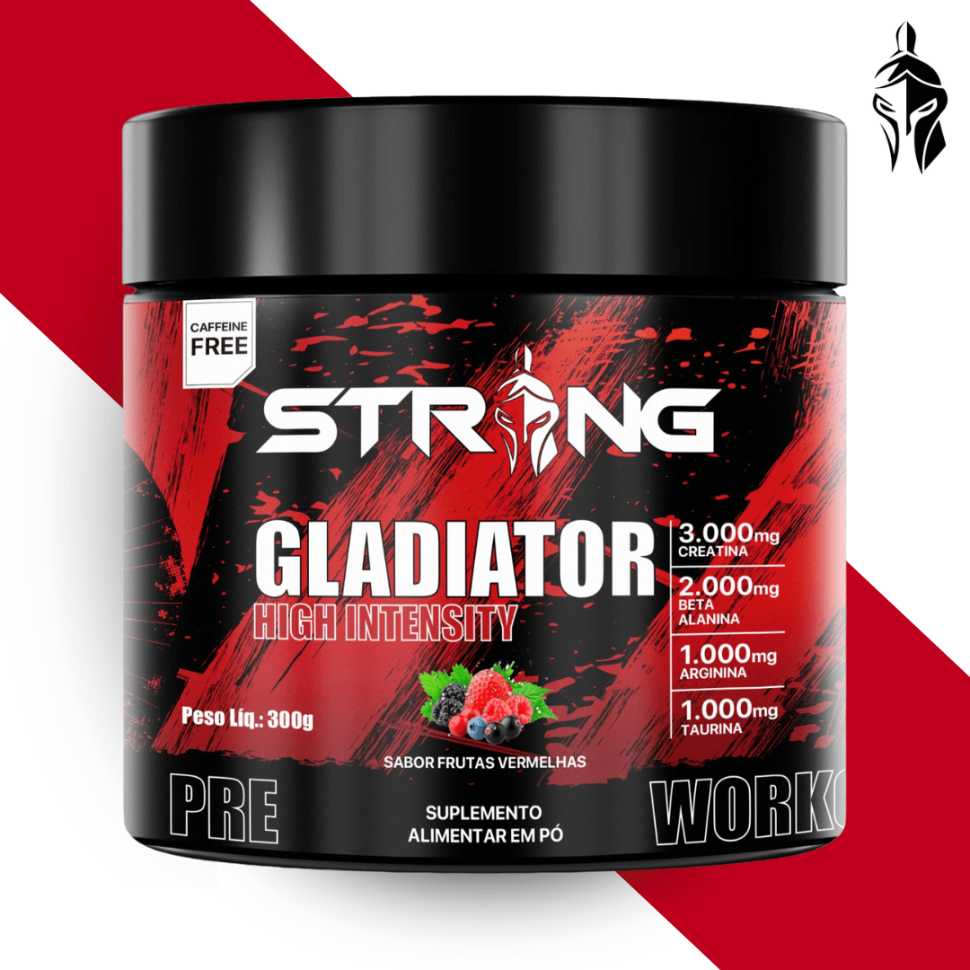 Gladiator Pré-Workout 300g - Pré-Treino Sem Cafeína - Strong