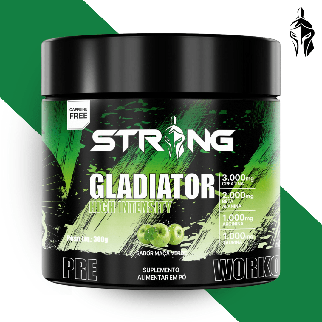 Gladiator Pré-Workout 300g - Pré-Treino Sem Cafeína - Strong