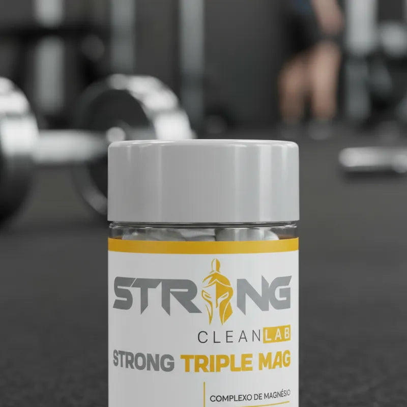 Strong Triple MAG 60 Cápsulas - Magnésio L-Treonato, Bisglicinato e Taurato para Saúde Muscular e Nervosa