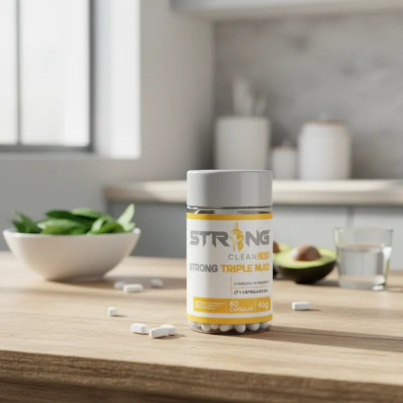 Strong Triple MAG 60 Cápsulas - Magnésio L-Treonato, Bisglicinato e Taurato para Saúde Muscular e Nervosa