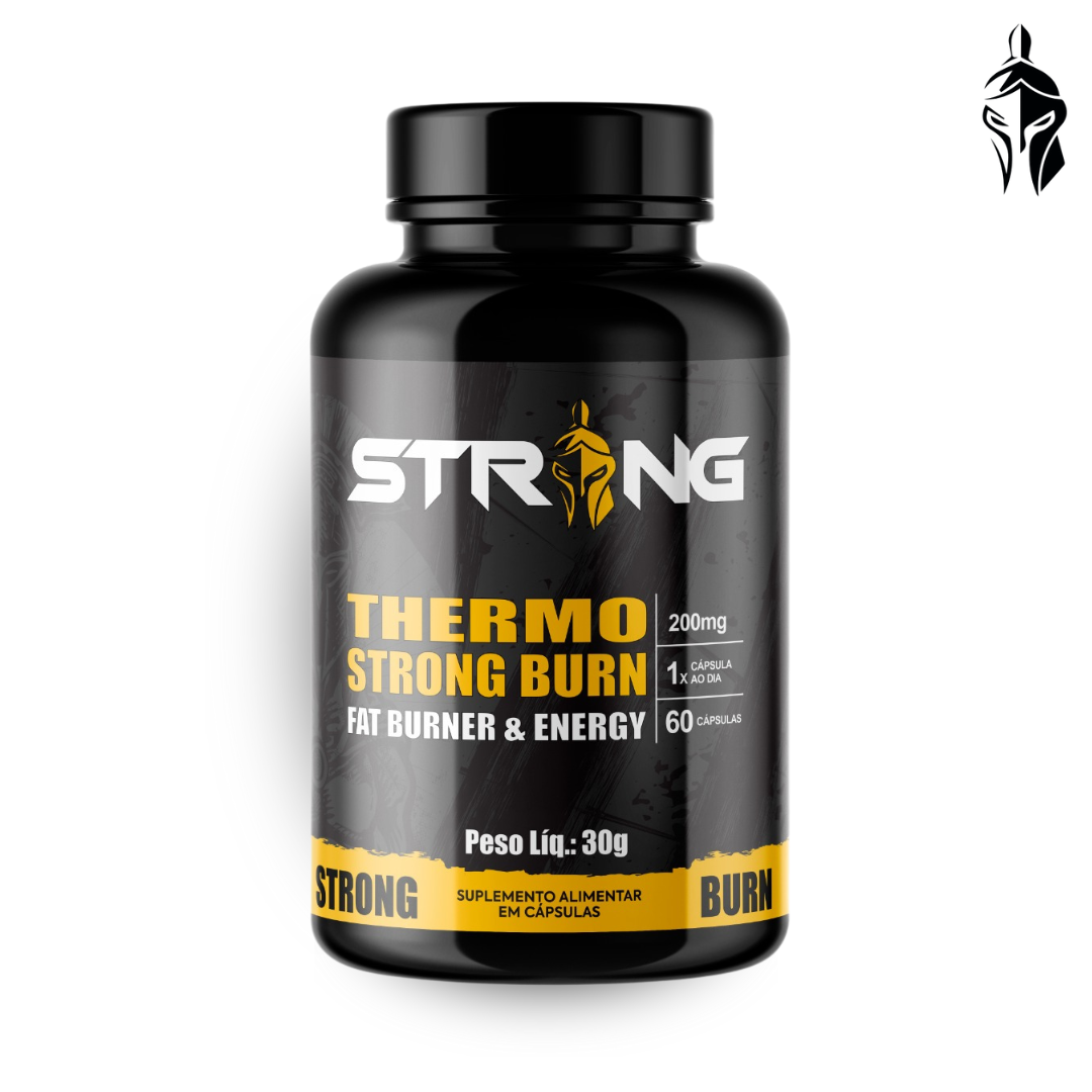 Thermo Strong Burn 60 Cápsulas - Cafeína para Energia e Queima de Gordura