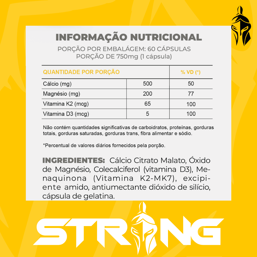 Cálcio MDK 60 Cápsulas - Saúde Óssea e Absorção Otimizada - Strong
