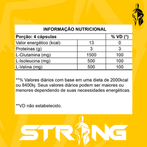 BCAA 3000 120 Cápsulas - Recuperação e Crescimento Muscular - Strong