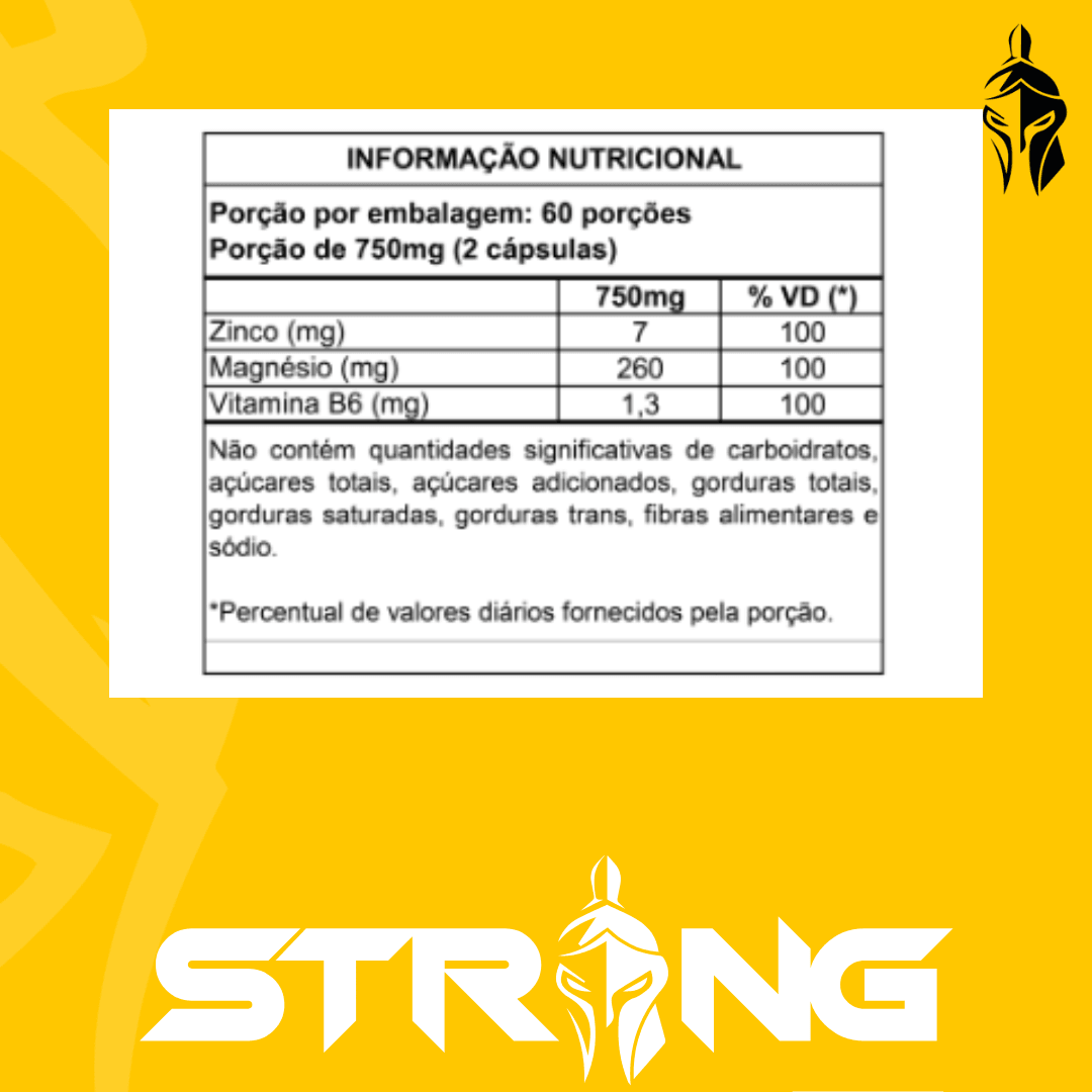 ZMA 60 Cápsulas - Suplemento para Melhorar o Desempenho e Recuperação Muscular - Strong