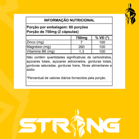ZMA 60 Cápsulas - Suplemento para Melhorar o Desempenho e Recuperação Muscular - Strong