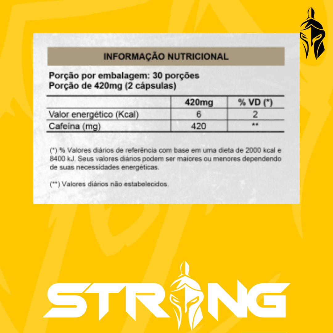 Thermo Strong Burn 60 Cápsulas - Cafeína para Energia e Queima de Gordura - Strong