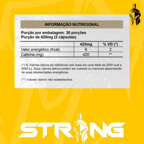 Thermo Strong Burn 60 Cápsulas - Cafeína para Energia e Queima de Gordura - Strong
