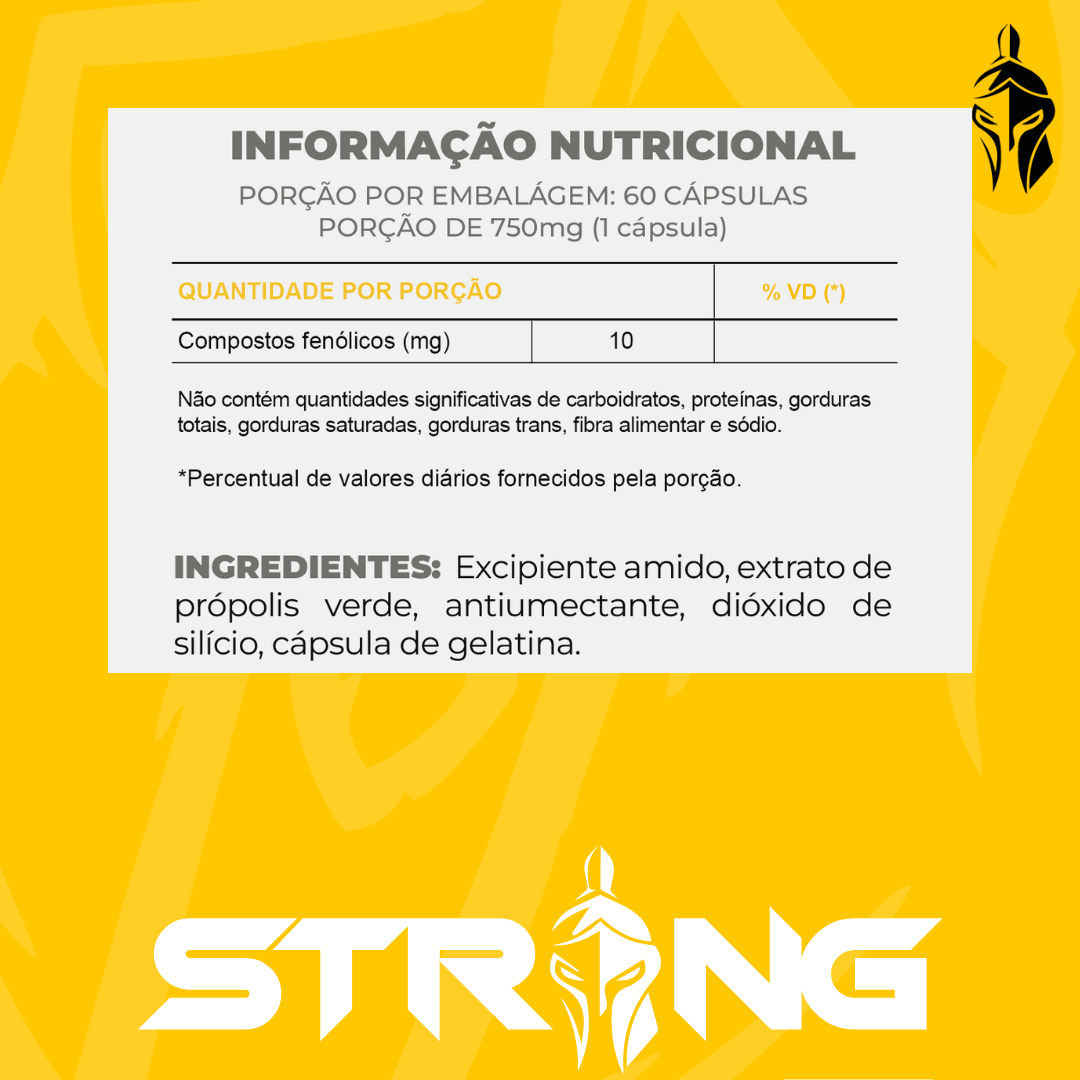 Própolis Verde 60 Cápsulas - Fortaleça o Sistema Imunológico - Strong