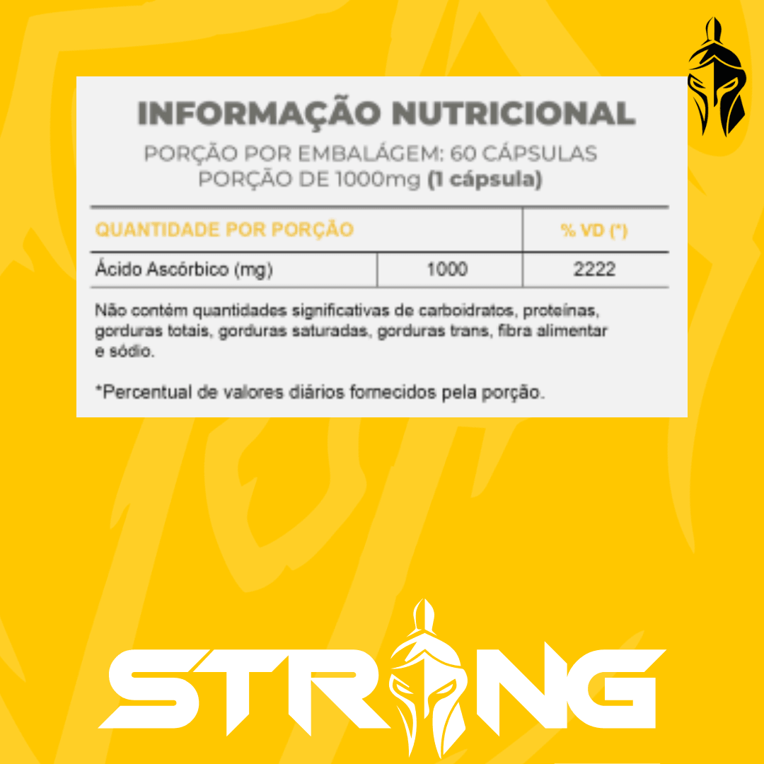 Vitamina C 60 Cápsulas - Antioxidante, Imunidade e Energia