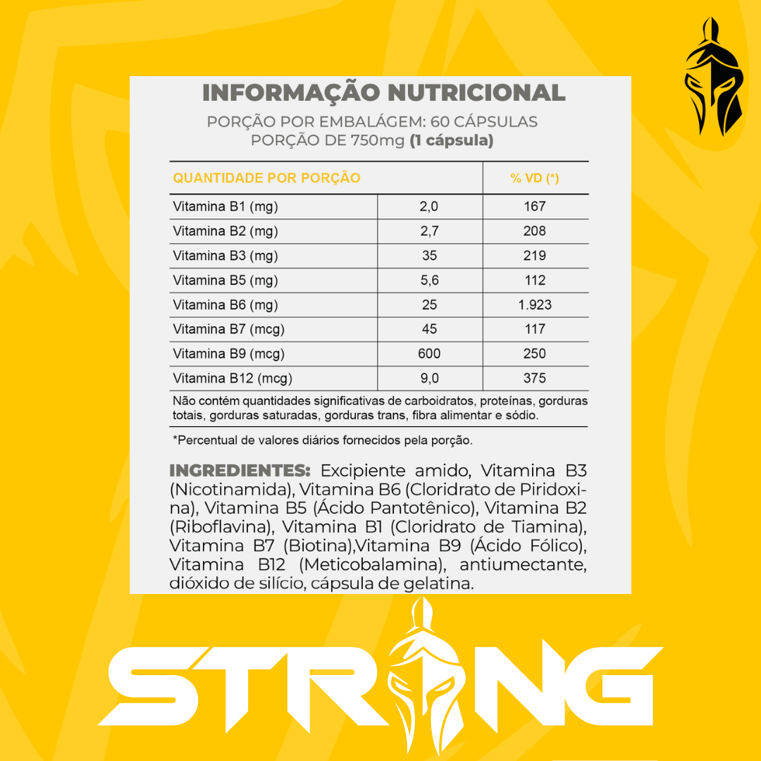 Complexo B 60 Cápsulas - Energia, Imunidade e Saúde - Strong
