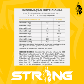 Complexo B 60 Cápsulas - Energia, Imunidade e Saúde - Strong