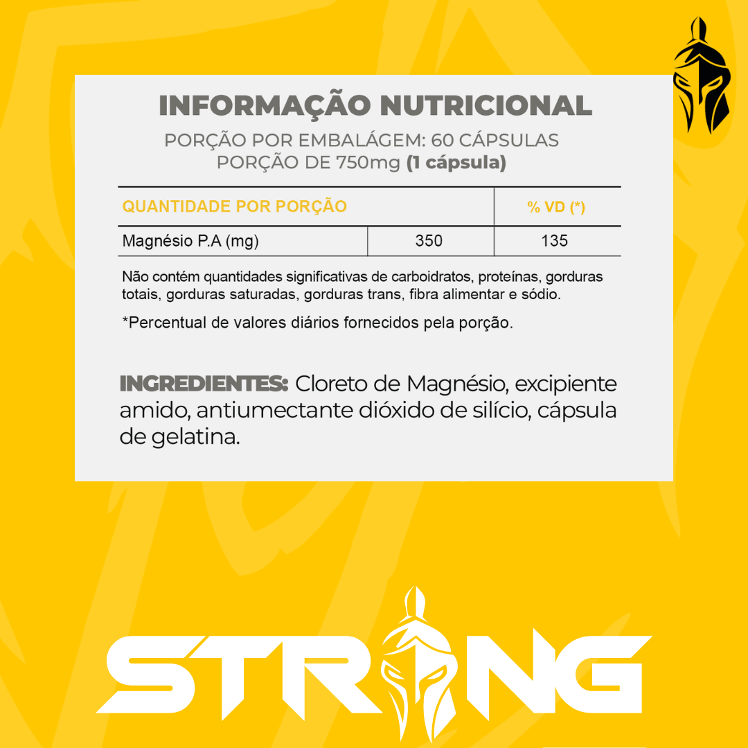 Strong MAG P.A 60 Cápsulas - Benefícios do Magnésio para Articulações e Mobilidade - Strong