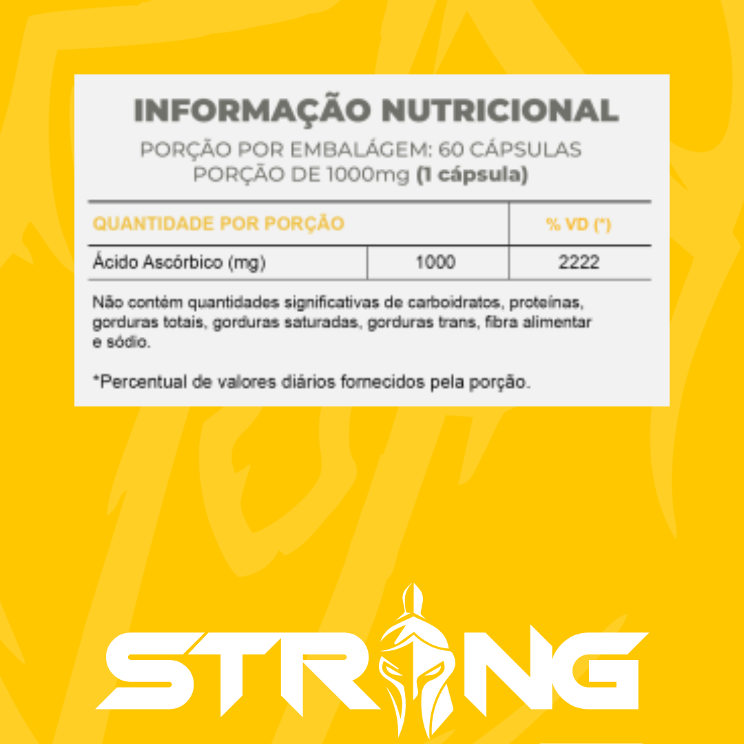 Vitamina C 60 Cápsulas - Antioxidante, Imunidade e Energia