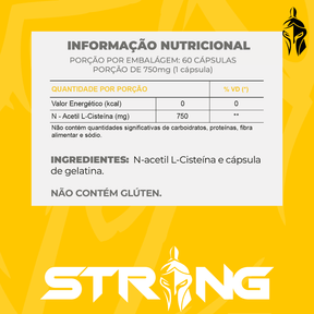 NAC STRONG 60 Cápsulas - Potente Antioxidante e Detox - Strong