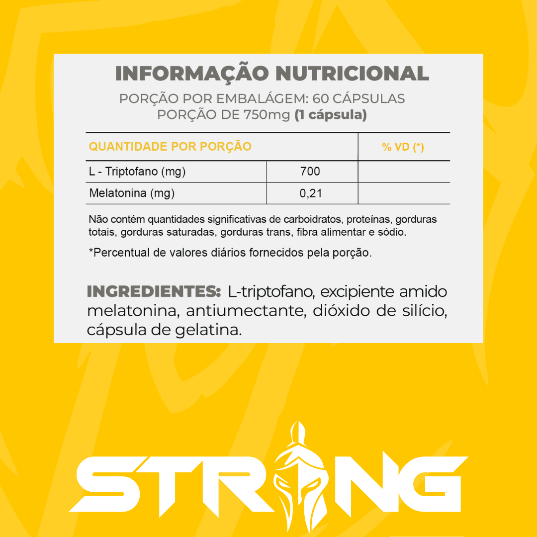 Melatonina + L-Triptofano 60 Cápsulas - Sono Profundo e Bem-Estar