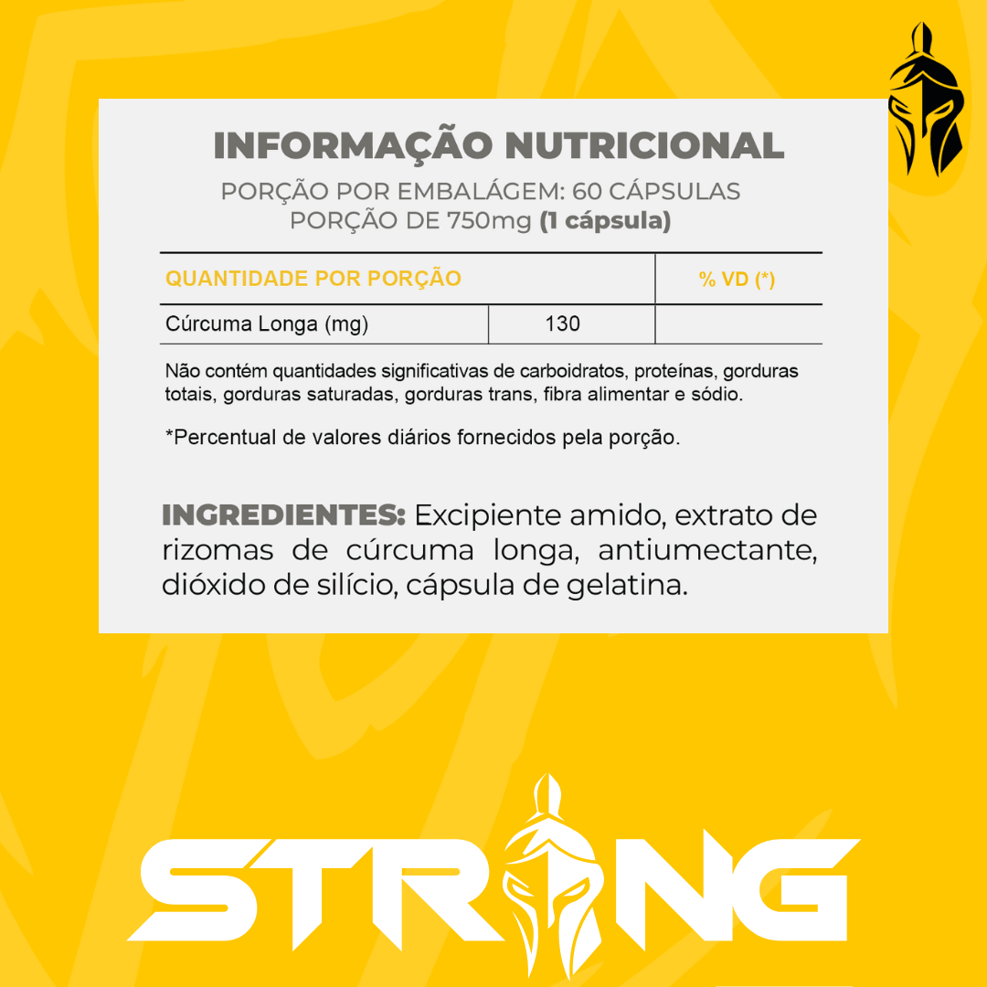 Cúrcuma Longa 60 Cápsulas - Antioxidante e Anti-inflamatório Natural - Strong
