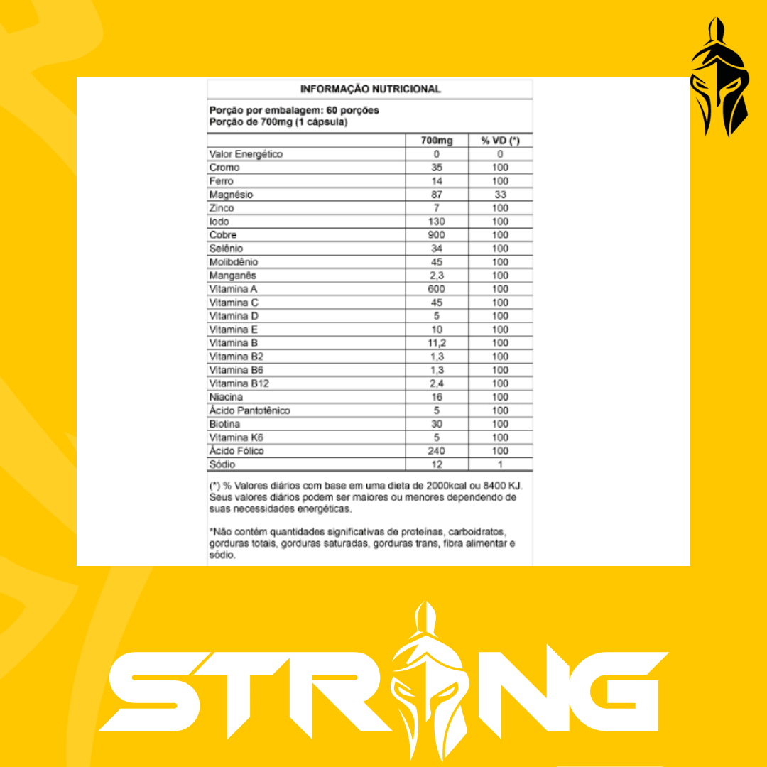 Multi AZ Strong 60 Cápsulas - Multivitamínico Completo para Saúde e Bem-estar - Strong