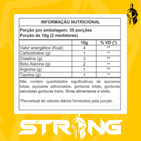 Gladiator Pré-Workout 300g - Pré-Treino Sem Cafeína - Strong