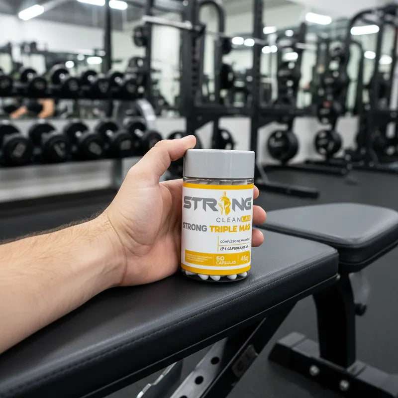 Strong Triple MAG 60 Cápsulas - Magnésio L-Treonato, Bisglicinato e Taurato para Saúde Muscular e Nervosa